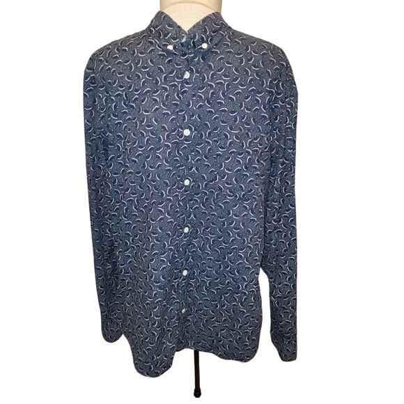 Label of Graded Goods H&M Men's Button Down Floral Shirt Sz L - Picture 1 of 5